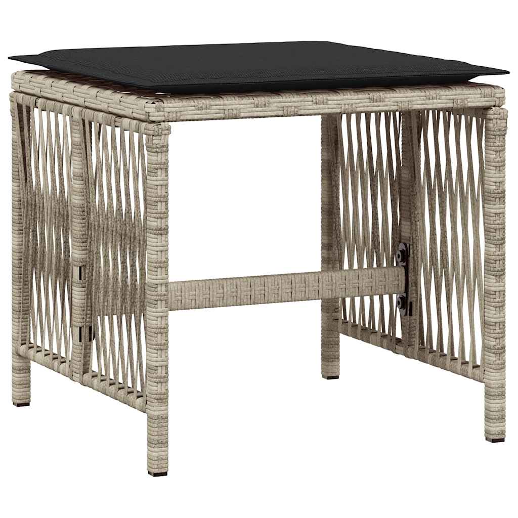 Set mobilier de grădină cu perne 11 piese gri deschis poliratan GartenMobel Dekor