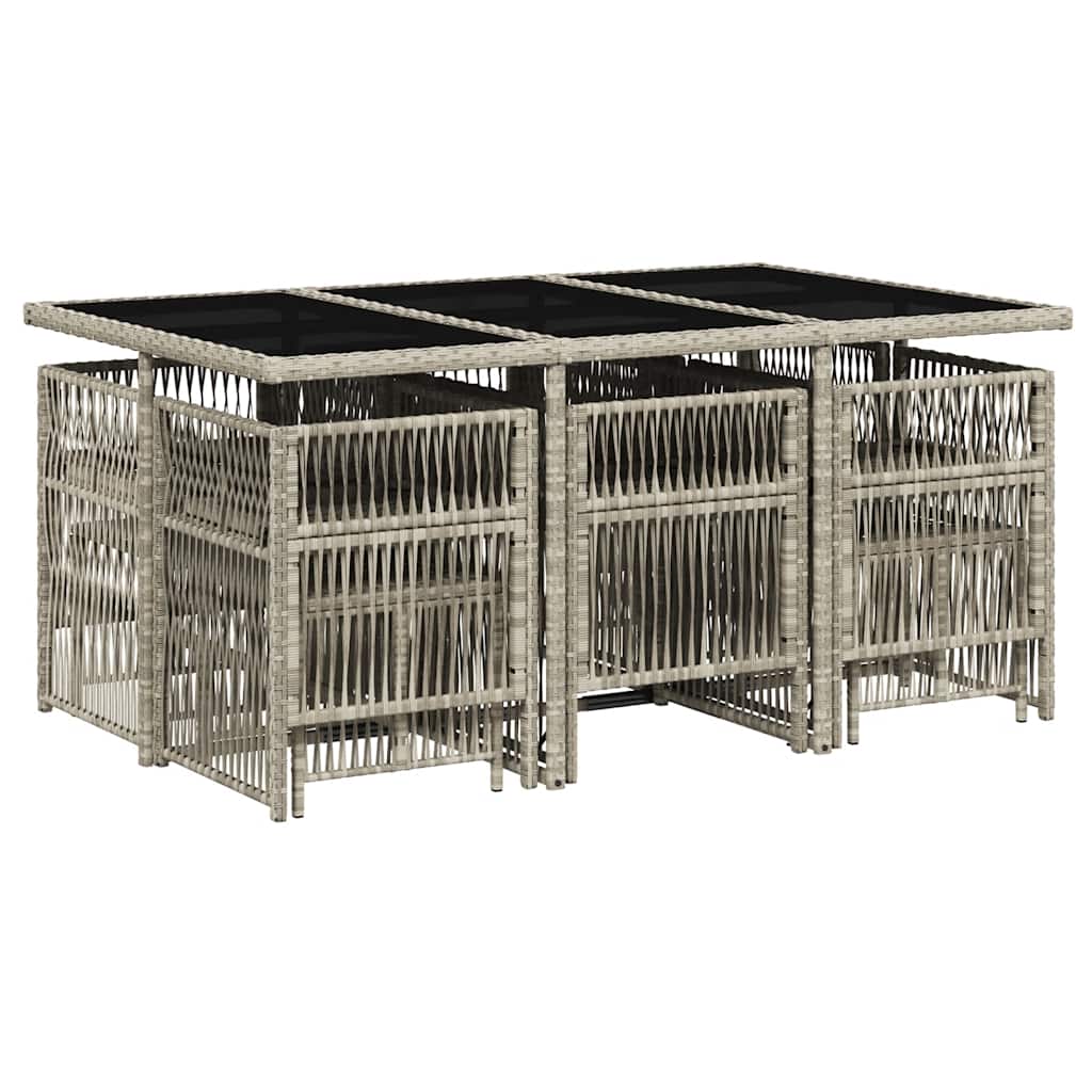 Set mobilier de grădină cu perne 11 piese gri deschis poliratan GartenMobel Dekor