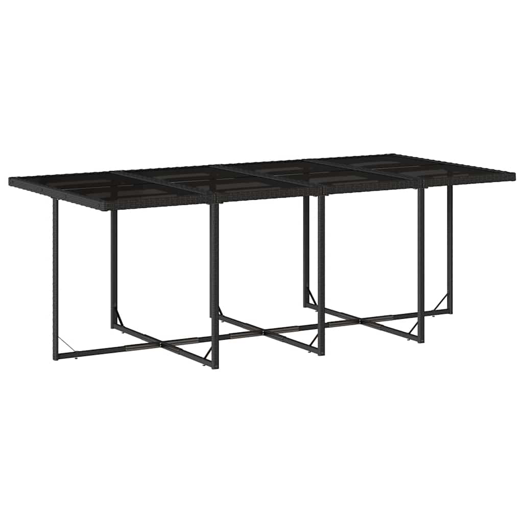 Set mobilier de grădină cu perne, 13 piese, negru, poliratan GartenMobel Dekor