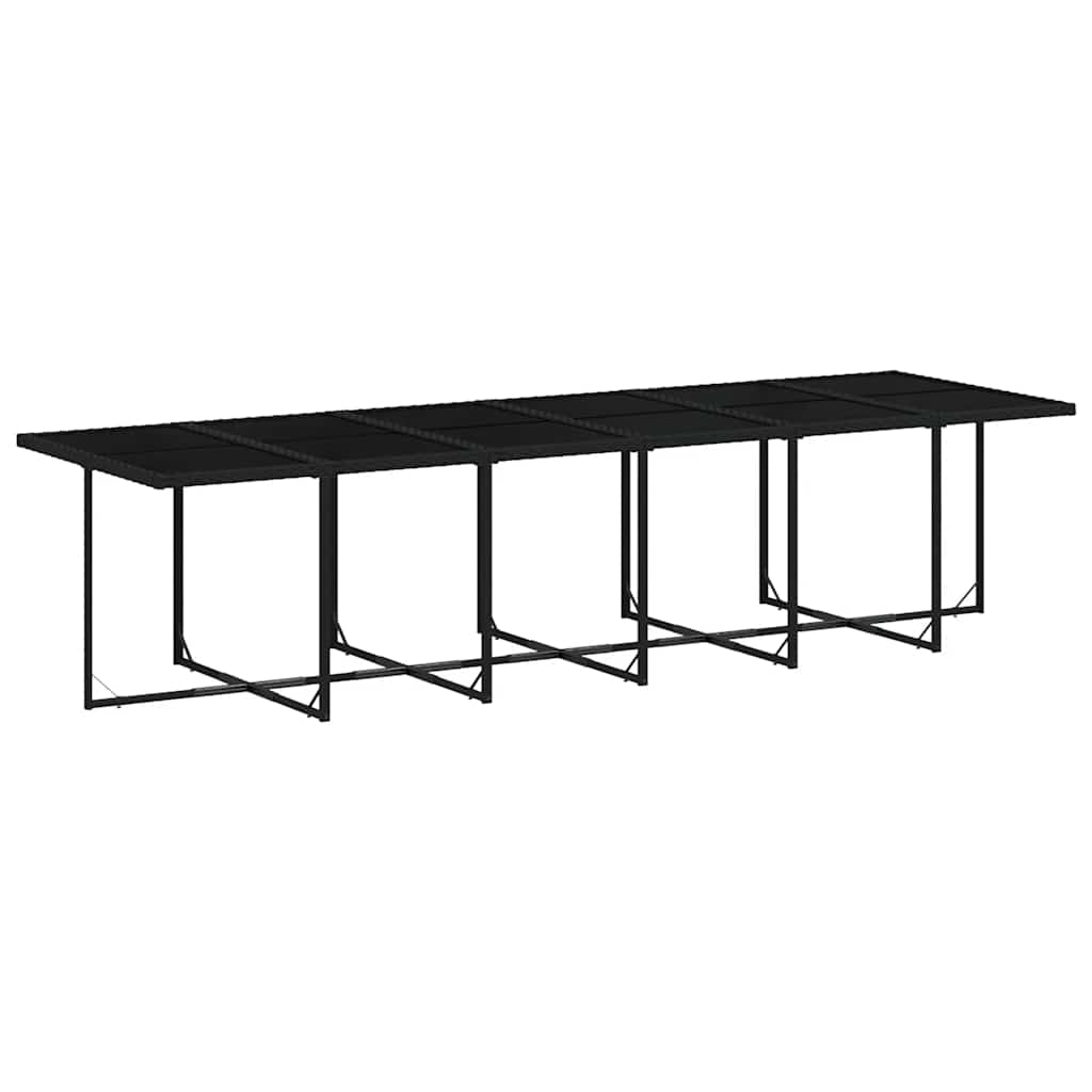 Set mobilier de grădină cu perne, 17 piese, negru, poliratan GartenMobel Dekor