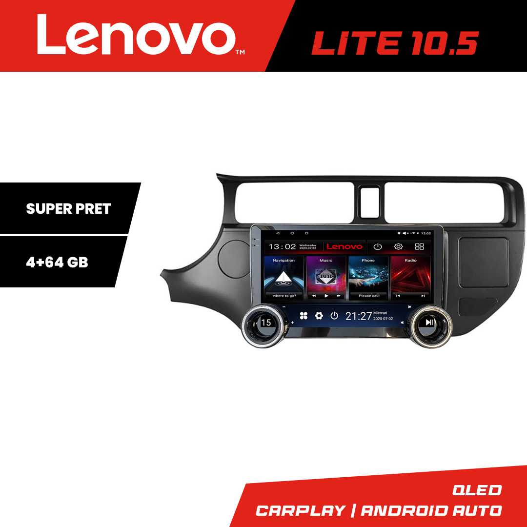 Navigatie Android Lenovo pentru Kia Rio 2011-2014, 10.5 inch, 4GB+64GB
