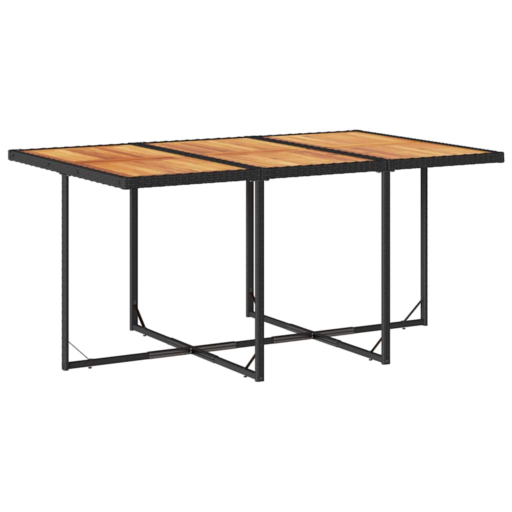 Set mobilier de exterior cu perne, 11 piese, negru, poliratan GartenMobel Dekor