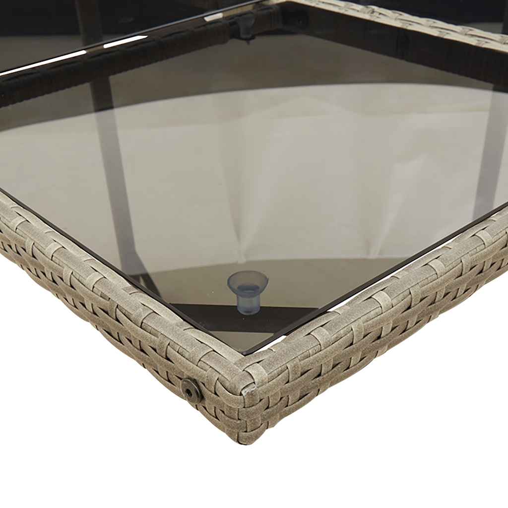 Set mobilier de grădină cu perne, 13 piese, gri, poliratan GartenMobel Dekor