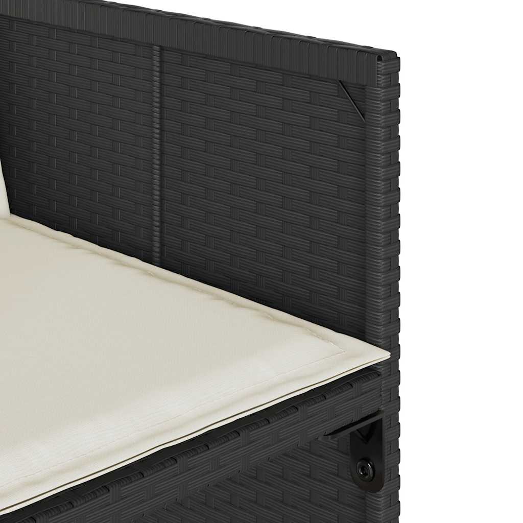 Set mobilier de grădină cu perne, 13 piese, negru, poliratan GartenMobel Dekor