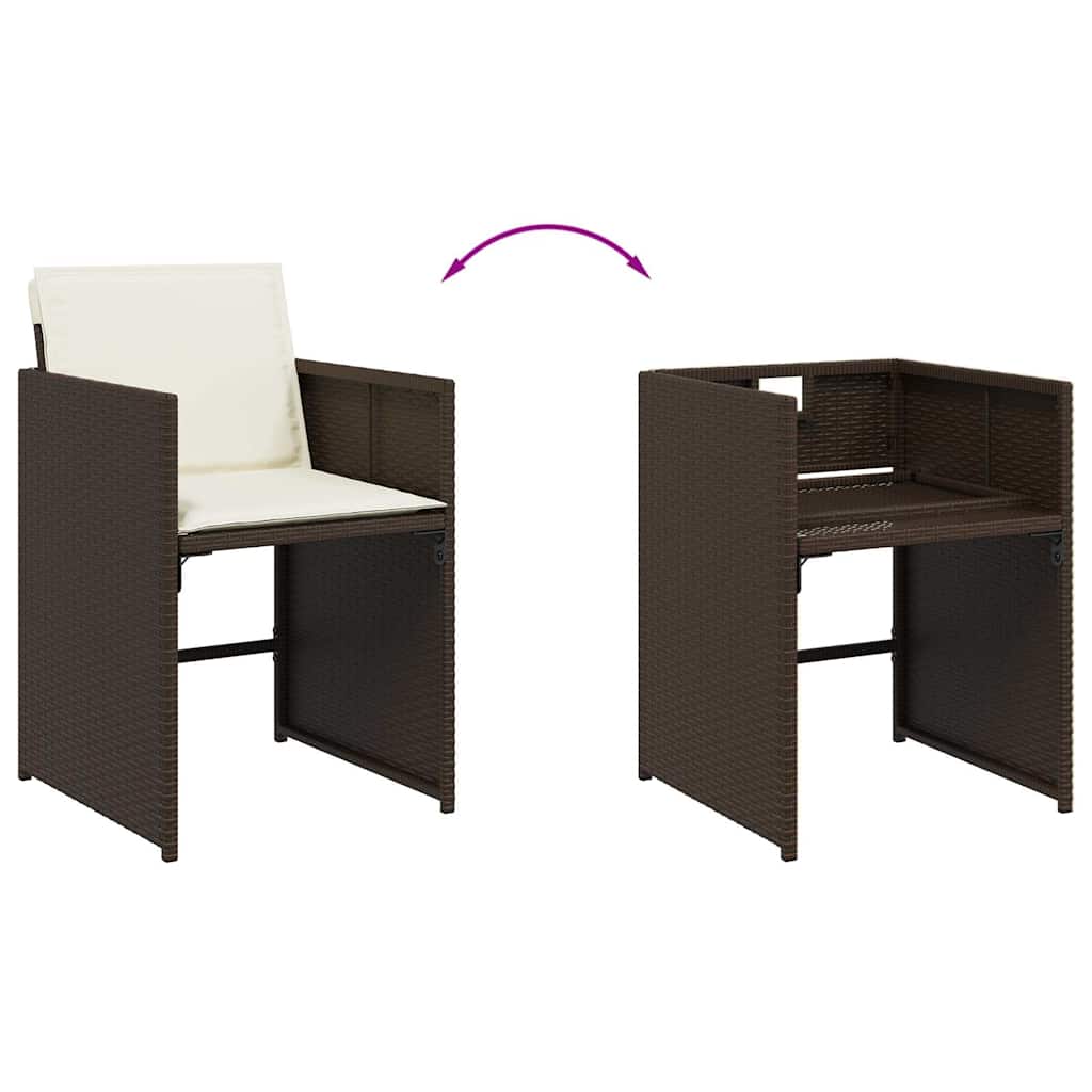 Set mobilier de grădină cu perne, 17 piese, maro, poliratan GartenMobel Dekor