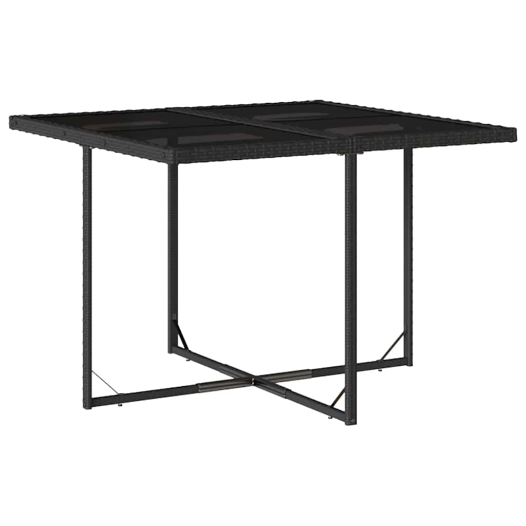 Set mobilier de grădină cu perne, 9 piese, negru, poliratan GartenMobel Dekor
