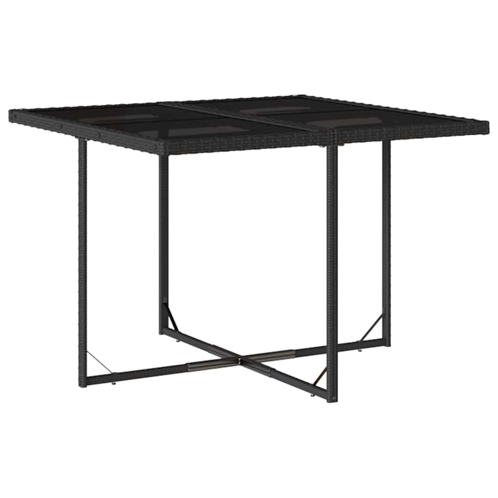 Set mobilier de grădină cu perne, 9 piese, negru, poliratan GartenMobel Dekor