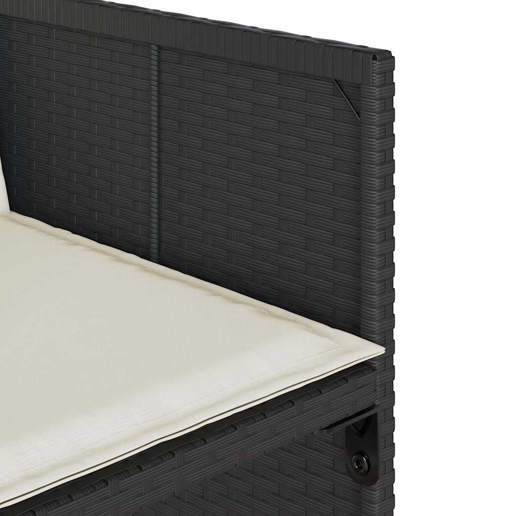 Set mobilier de grădină cu perne, 9 piese, negru, poliratan GartenMobel Dekor