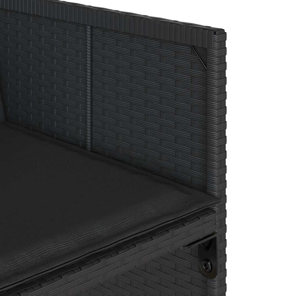 Set mobilier de grădină cu perne, 9 piese, negru, poliratan GartenMobel Dekor