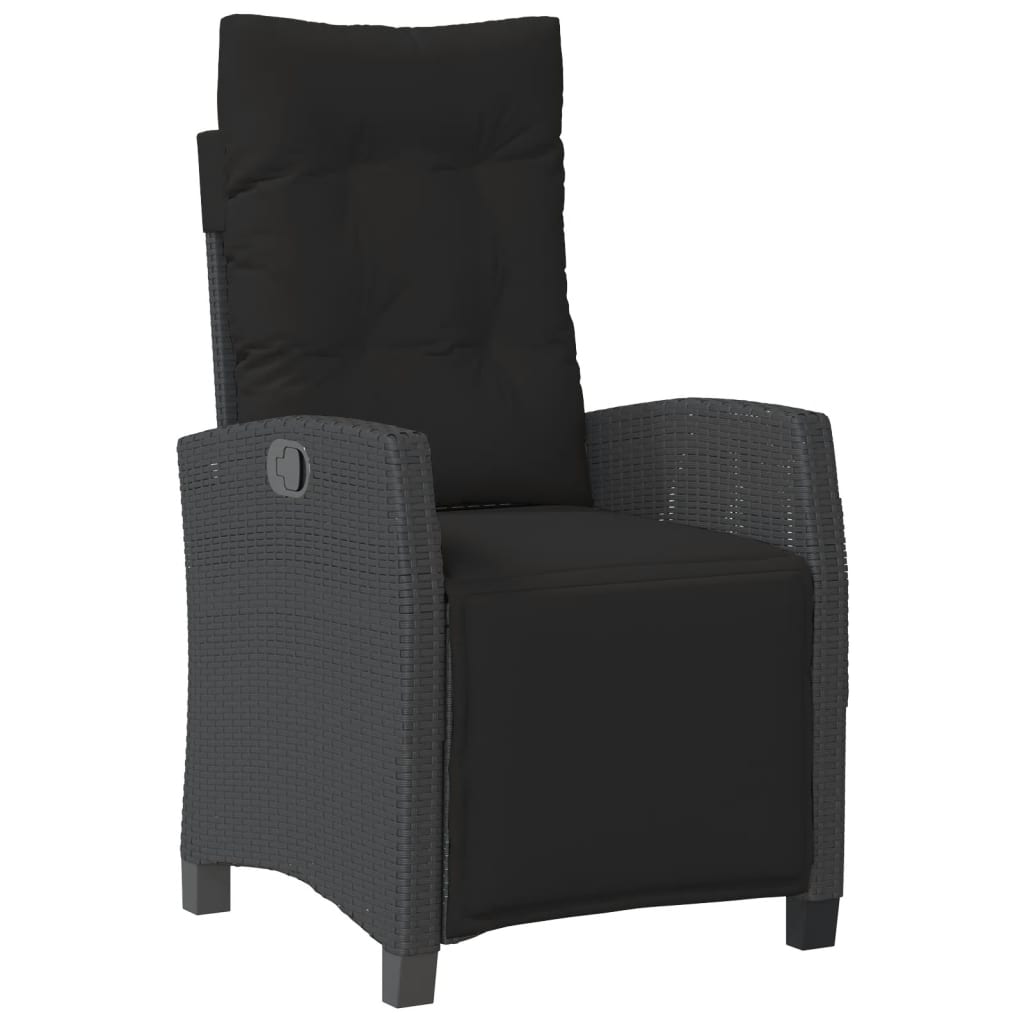 Set mobilier de grădină cu perne, 9 piese, negru, poliratan GartenMobel Dekor