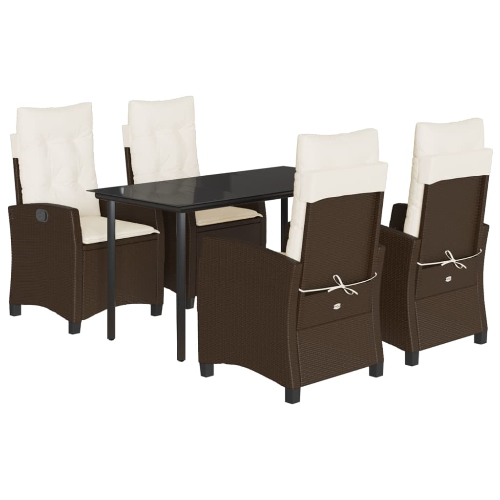 Set mobilier de grădină, 5 piese, cu perne, maro, poliratan GartenMobel Dekor