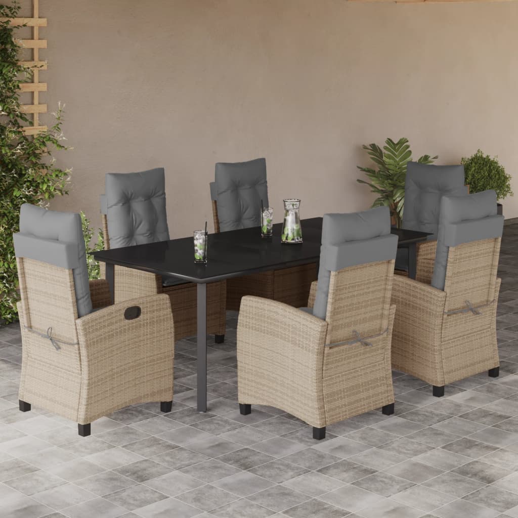 Set mobilier pentru grădină, 7 piese, cu perne, bej, poliratan GartenMobel Dekor