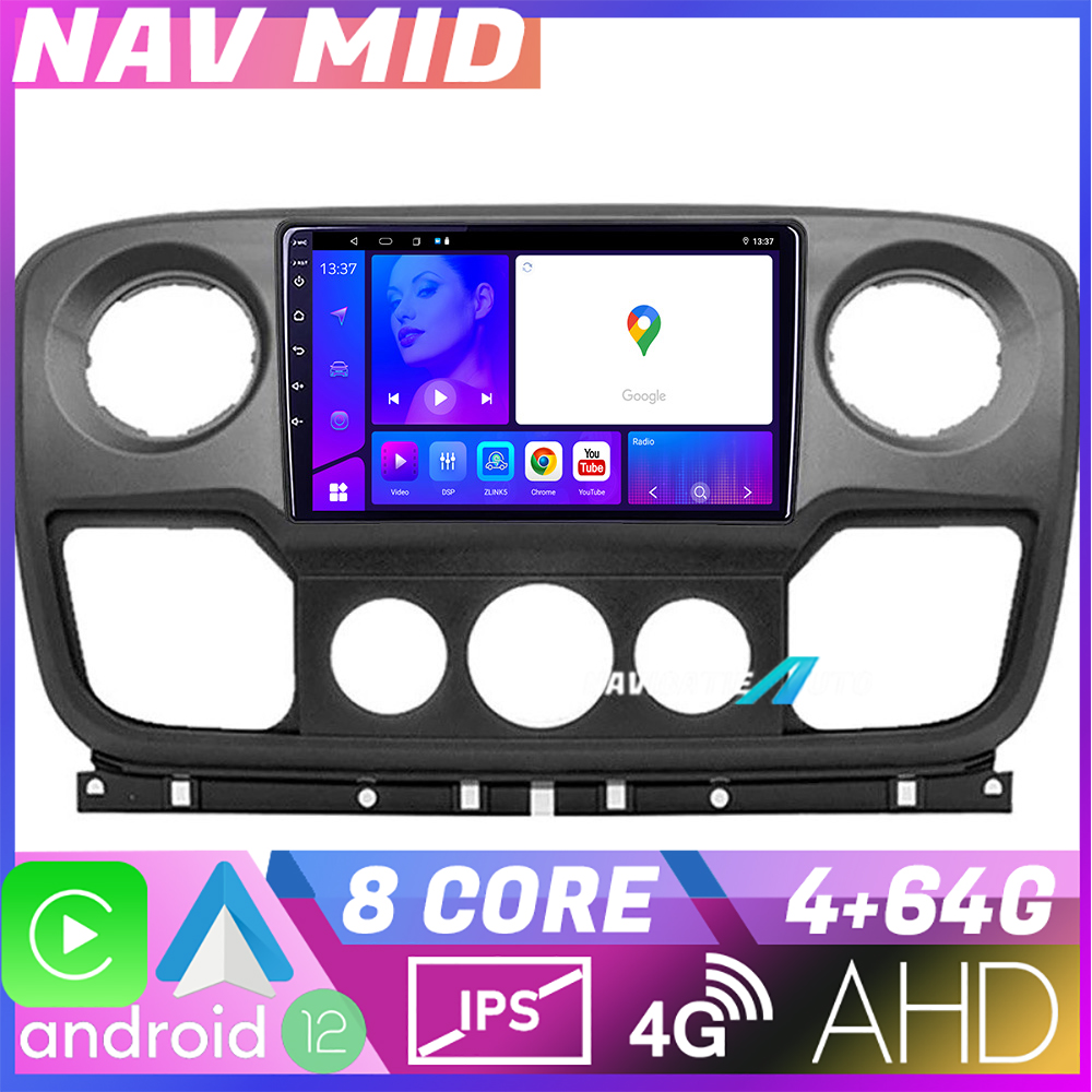 Navigatie Opel Movano si Renault Master 2010-2021 Android 12 4GB+64GB