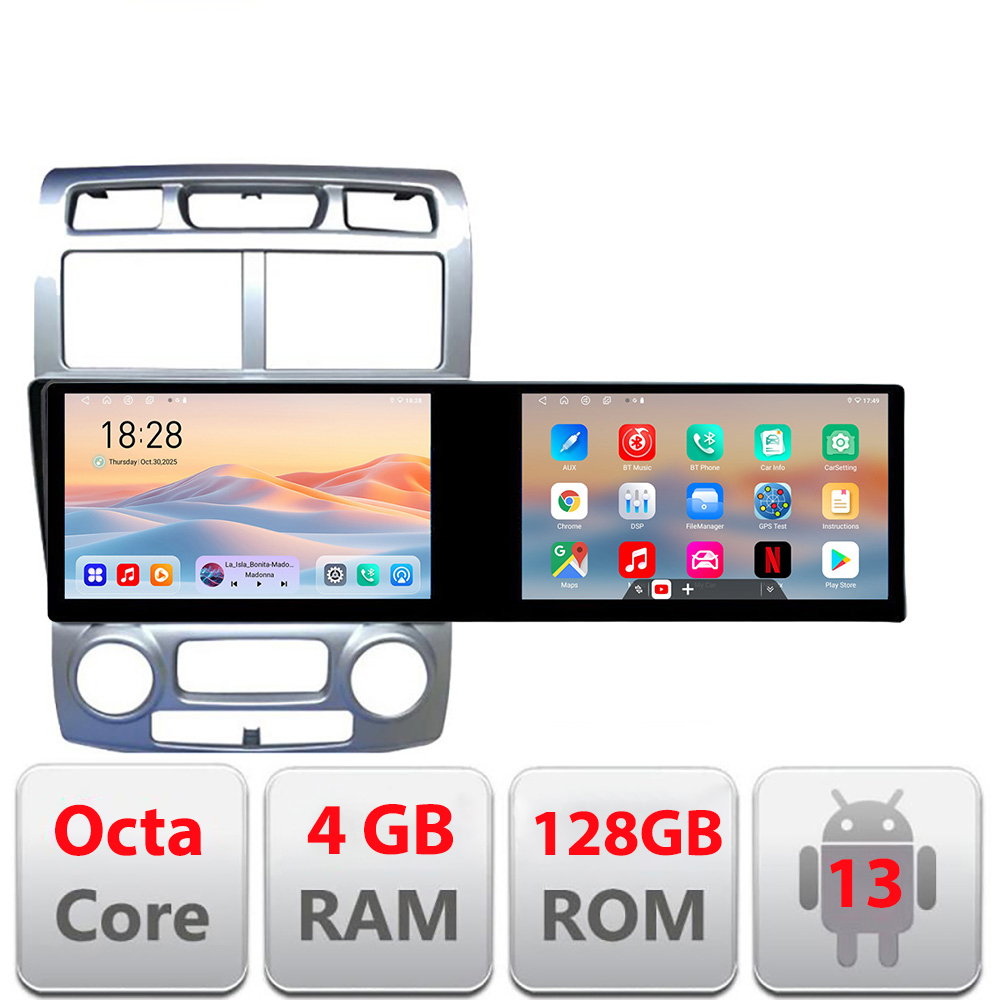 Navigatie Kia Sportage 2005-2007 Kit-0023 Edotec 2 ecrane 8 core 4+128 21.6 inch Incell android Wifi 5Ghz gps internet