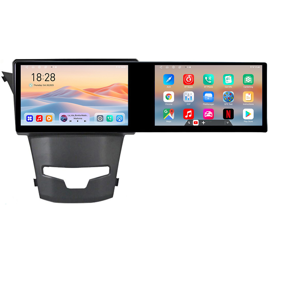 Navigatie Android Ssangyong Korando 2014-2019, 2 ecrane, 4GB RAM, 128GB