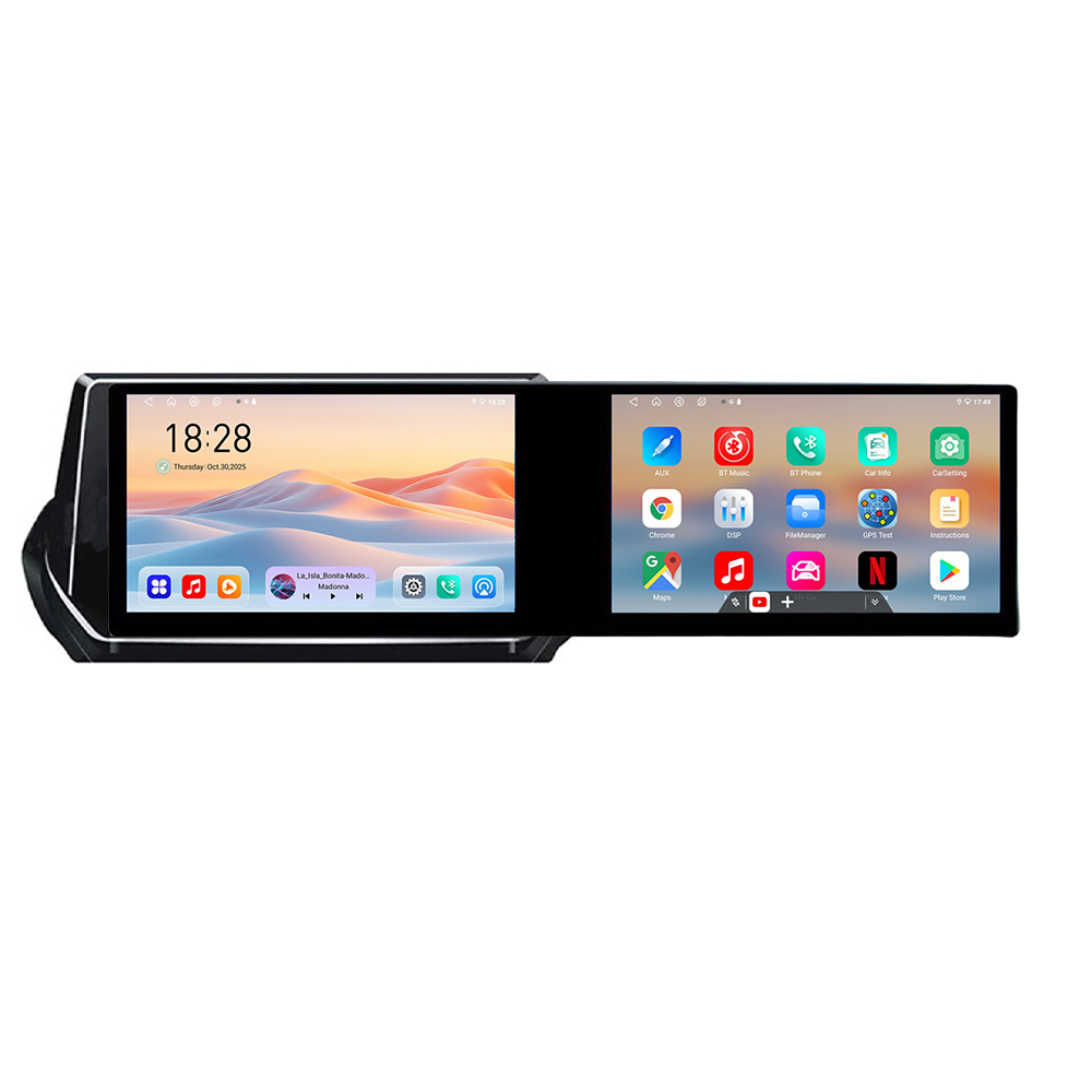 Navigatie Peugeot 2008 2020- Edotec 2 ecrane 8 core 4+128 21.6 inch Incell android Wifi 5Ghz gps internet Kit-209-2020