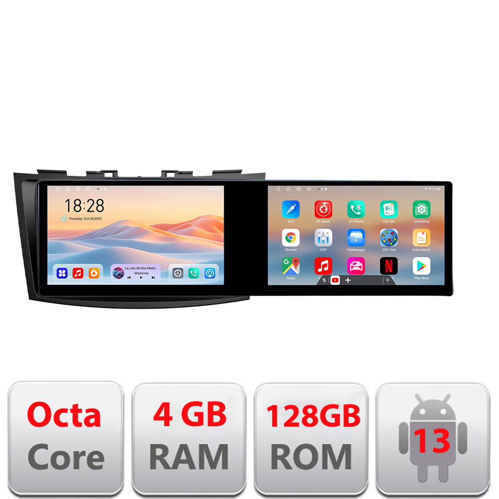 Navigație Suzuki Swift 2010-2017 Edotec, 2 ecrane, 4GB RAM, 128GB, Android