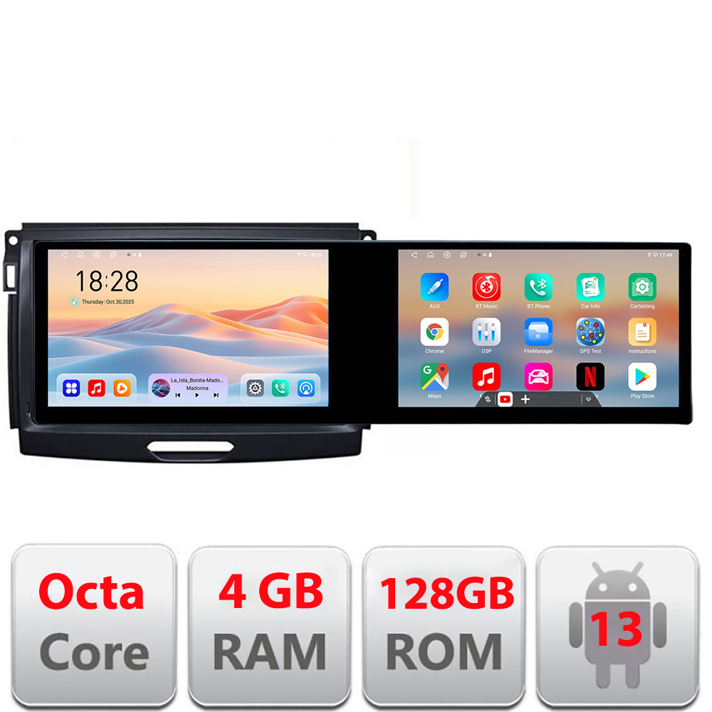 Navigatie Android Ford Ranger 2015-2020 Edotec 10.5 inch 4GB+128GB
