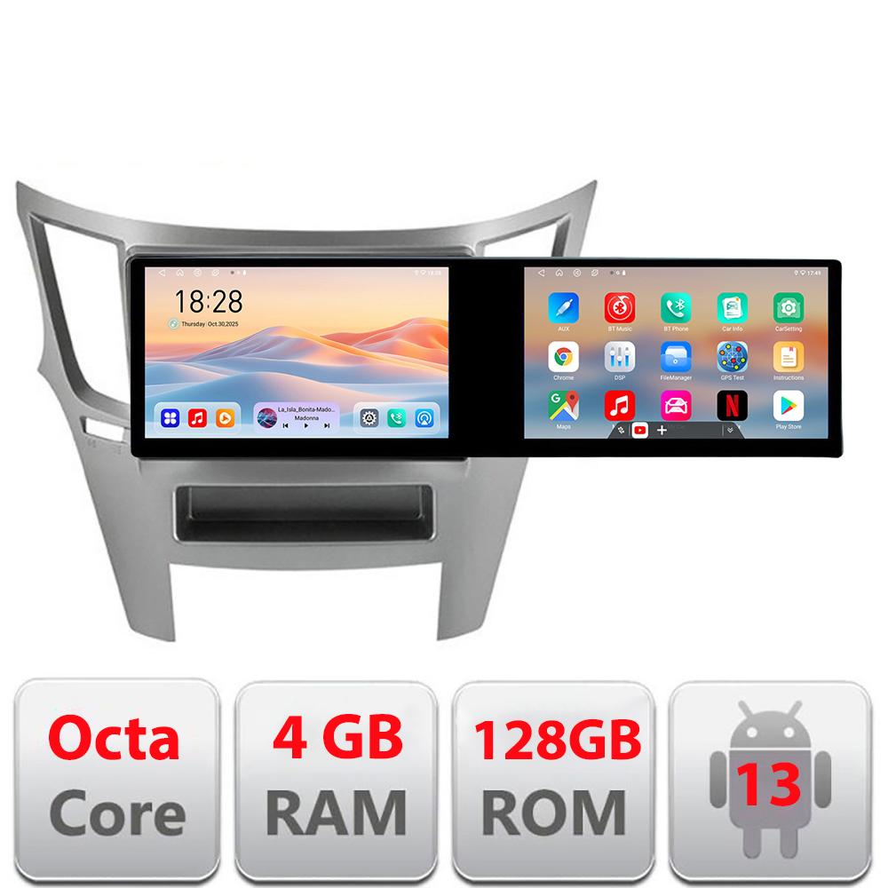 Navigatie Subaru Legacy 2010-2015 Kit-458 Edotec 2 ecrane 8 core 4+128 21.6 inch Incell android Wifi 5Ghz gps internet a