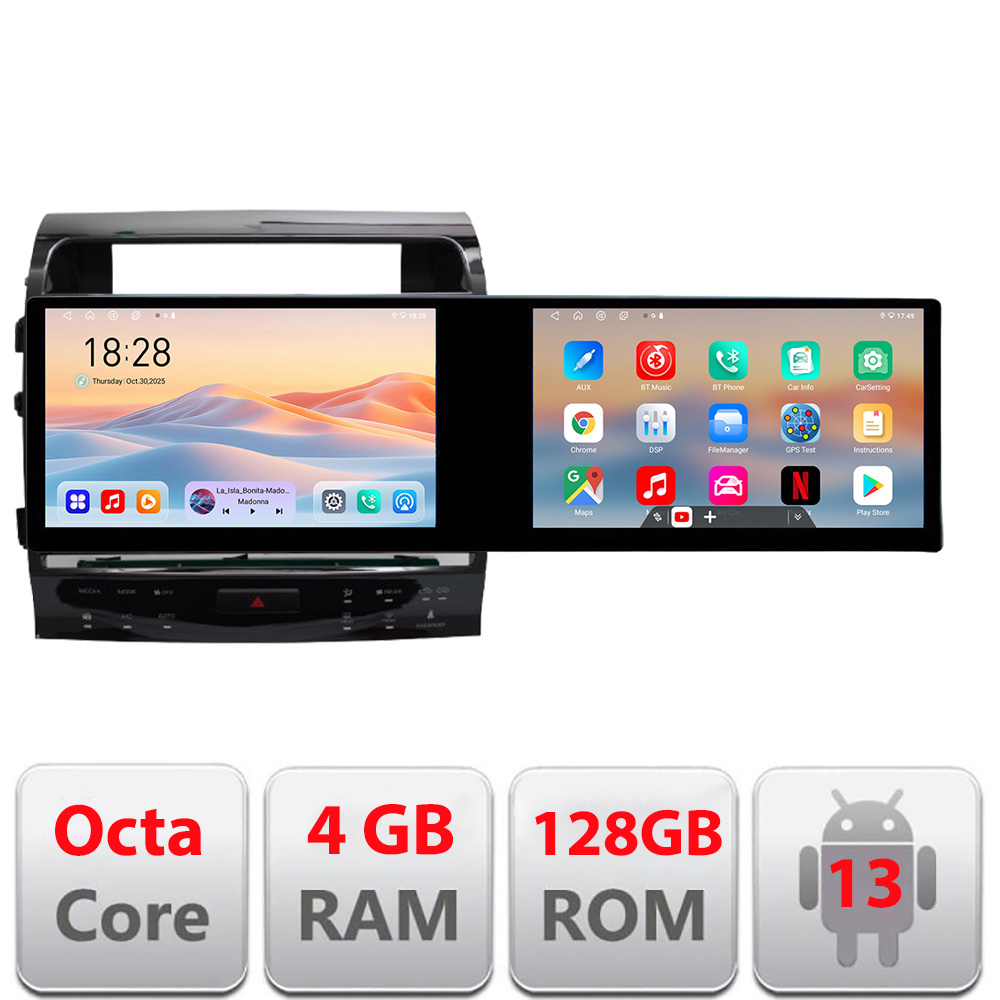 Navigatie Toyota Land Cruiser V8 L200 2009-2020 Edotec Incell 1K 10.5 inch 8 core 4+128 carplay android auto radio internet kit-381-type-b+EDT-E211-RK+kit-10-9