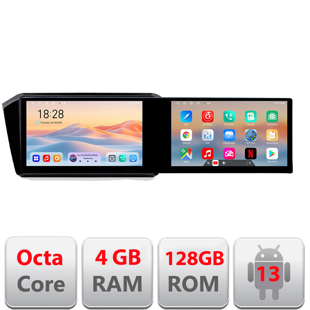 Navigatie VW PASSAT 2015- Kit-518 Edotec 2 ecrane 8 core 4+128 21.6 inch Incell android Wifi 5Ghz gps internet