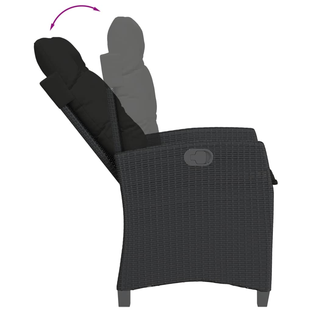 Set mobilier de grădină cu perne, 5 piese, negru, poliratan GartenMobel Dekor