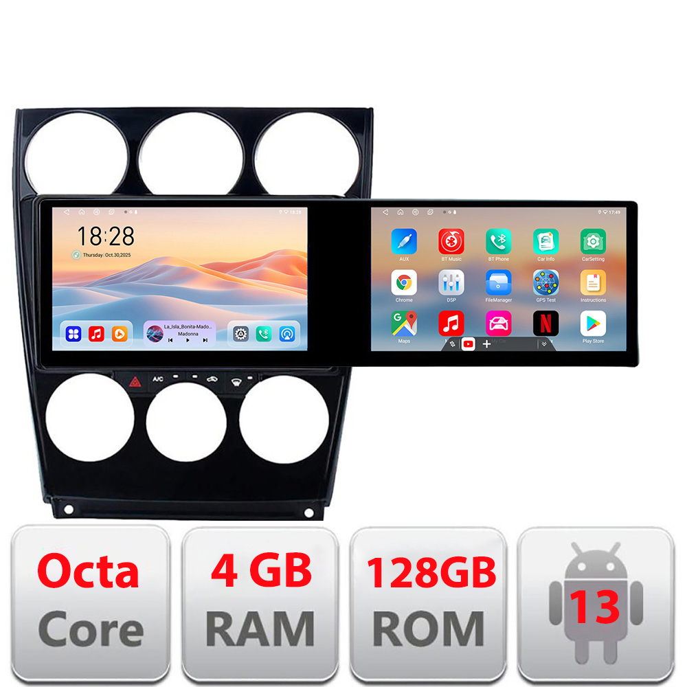 Navigatie Mazda 6 2004-2008 Kit-944 Edotec 2 ecrane 8 core 4+128 21.6 inch Incell android Wifi 5Ghz gps internet