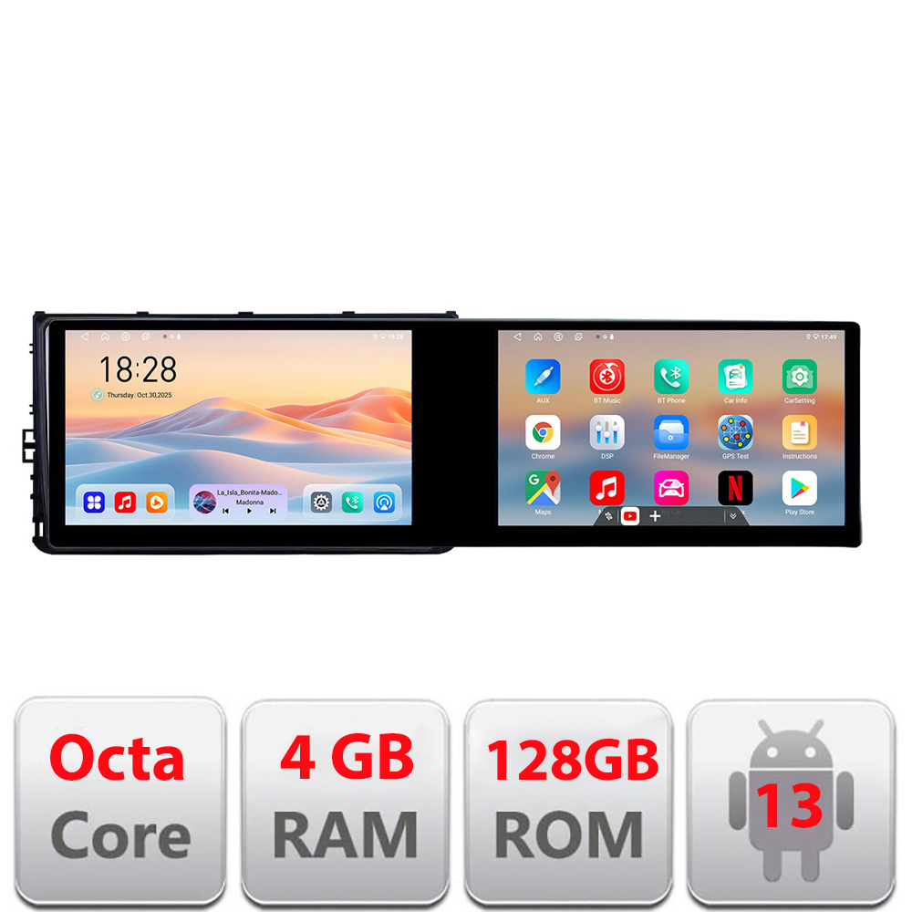 Navigatie VW Edotec Kit-933, 2 ecrane 21.6 inch, Android, 4GB+128GB