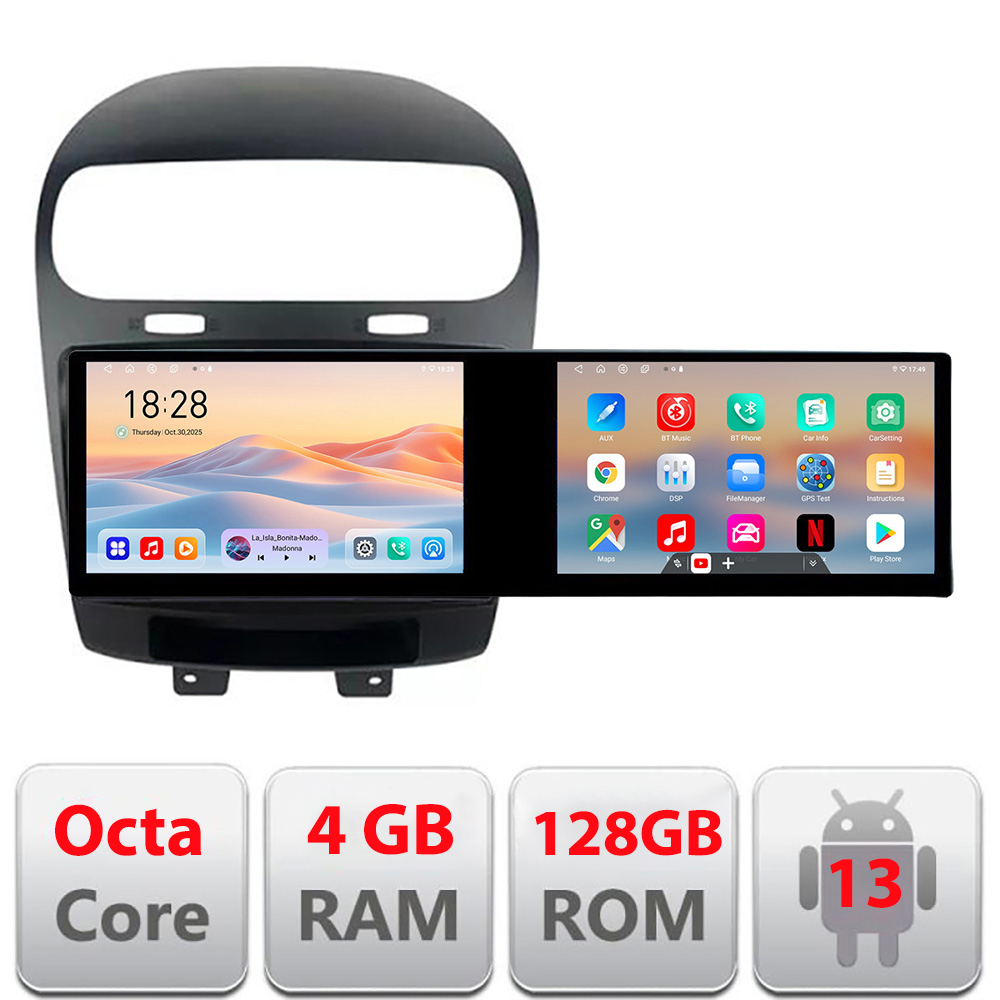Navigatie Fiat Freemont Dodge Journey 2012-2019 Edotec 2 ecrane 8 core 4+128 21.6 inch Incell android Wifi 5Ghz gps internet 32