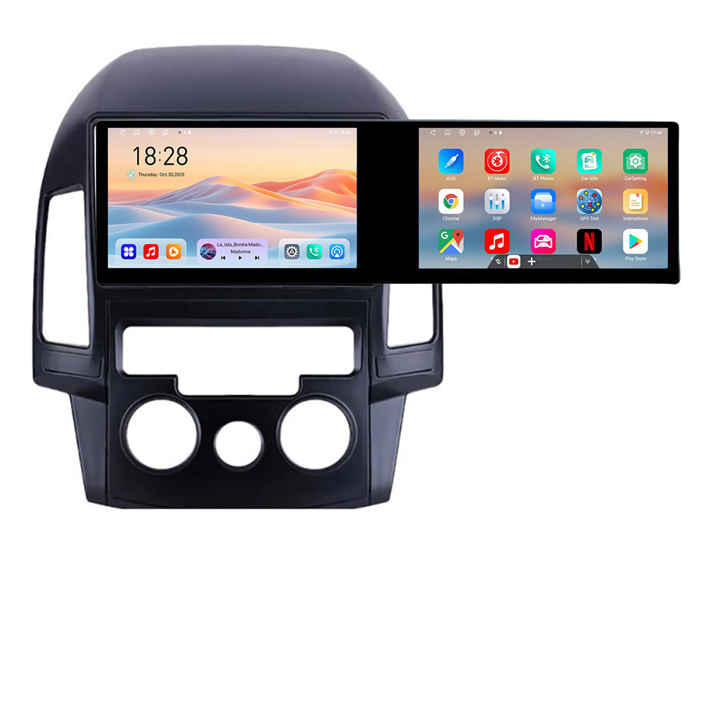 Navigatie Hyundai I30 2009-2012 clima manuala Kit-i30ac Edotec 2 ecrane 8 core 4+128 21.6 inch Incell android Wifi 5Ghz gps internet et GPS WIF