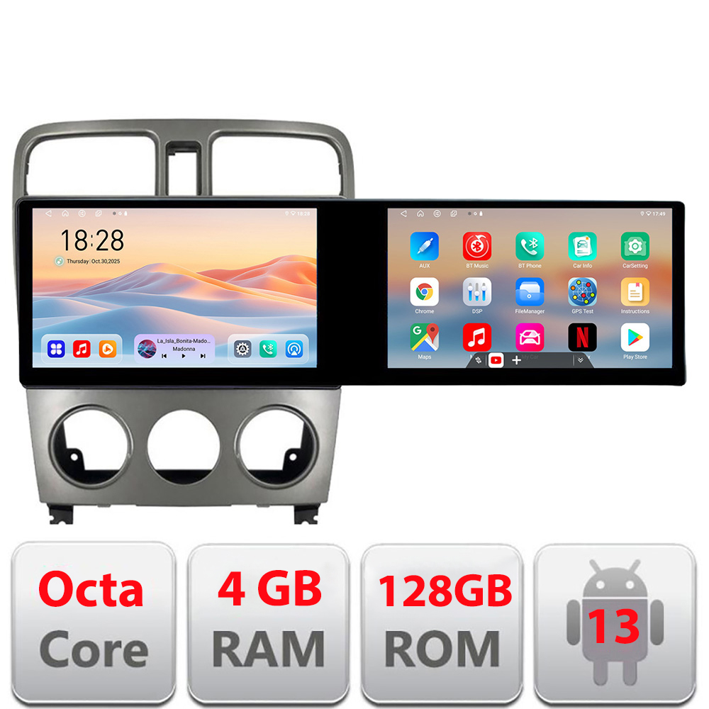 Navigatie Subaru Forester 2004-2008 Kit-forester Edotec 2 ecrane 8 core 4+128 21.6 inch Incell android Wifi 5Ghz gps internet 32