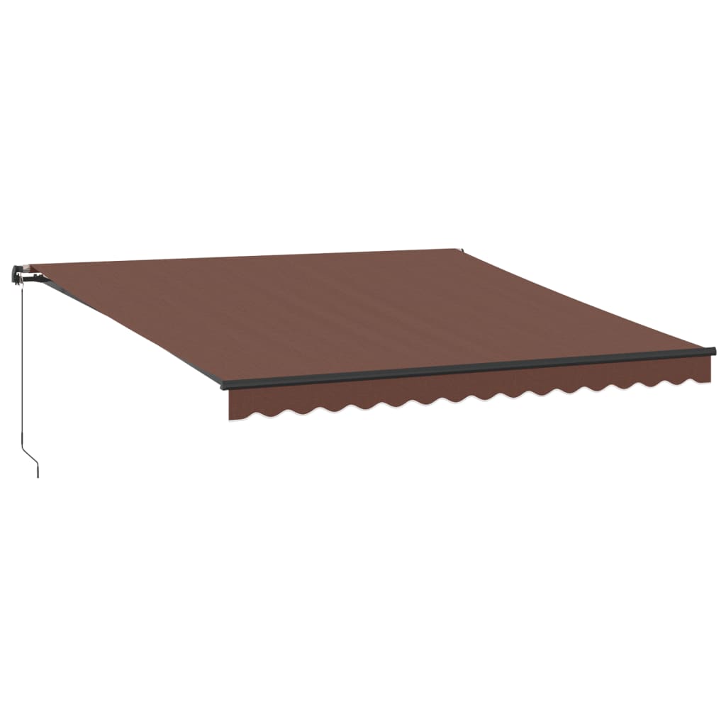 Copertina retractabilă manual cu LED-uri, maro, 400x350 cm GartenMobel Dekor