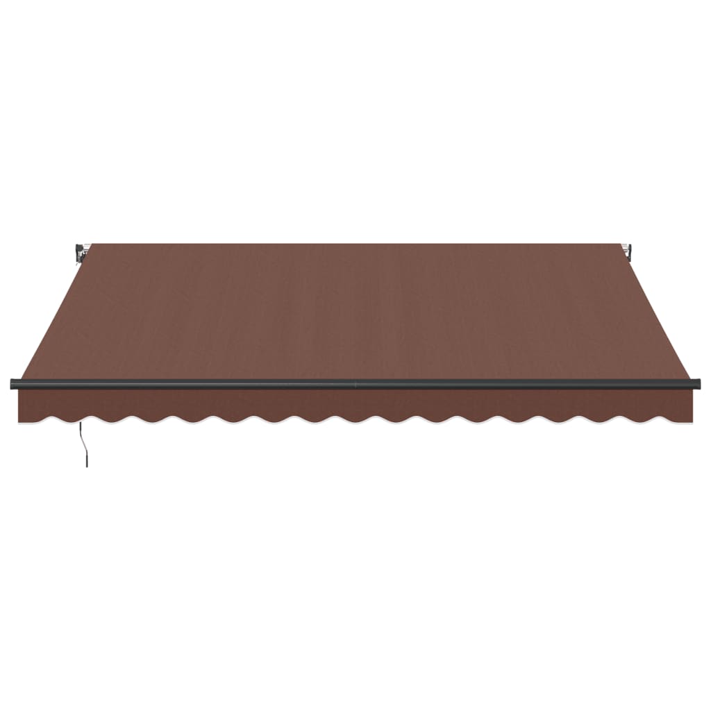 Copertina retractabilă manual cu LED-uri, maro, 400x350 cm GartenMobel Dekor