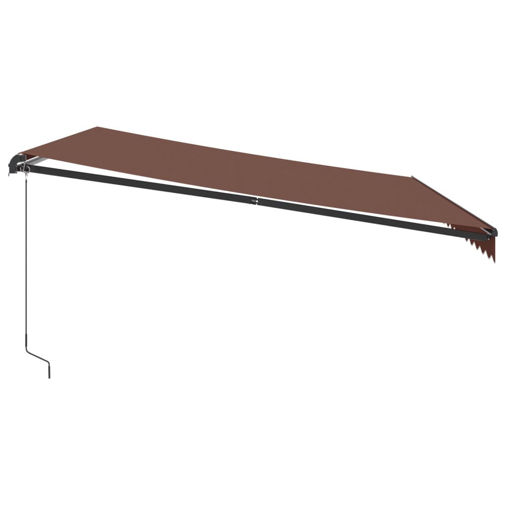 Copertina retractabilă manual cu LED-uri, maro, 450x350 cm GartenMobel Dekor
