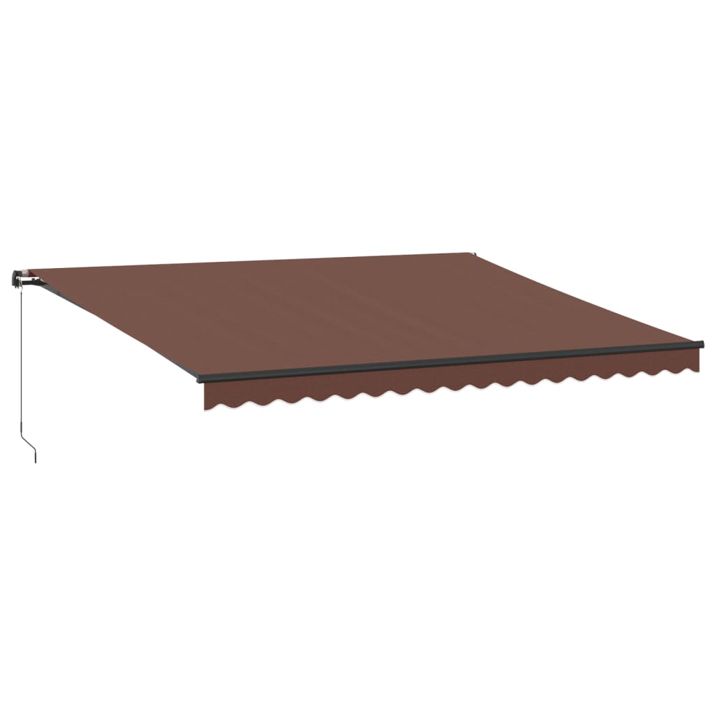 Copertina retractabilă manual cu LED-uri, maro, 450x350 cm GartenMobel Dekor