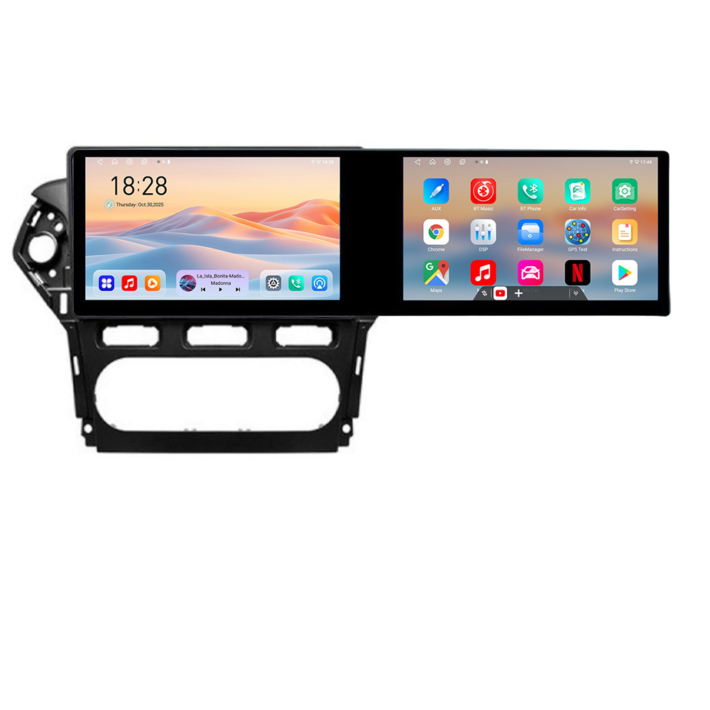 Navigatie Ford Mondeo 2010-2014 Kit-mondeo-clima Edotec 2 ecrane 8 core 4+128 21.6 inch Incell android Wifi 5Ghz gps internet