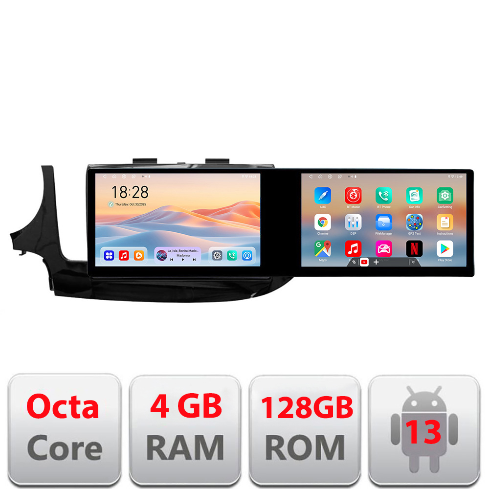 Navigatie Opel Mokka 2016- Kit-MOKKA2 Edotec 2 ecrane 8 core 4+128 21.6 inch Incell android Wifi 5Ghz gps internet Co