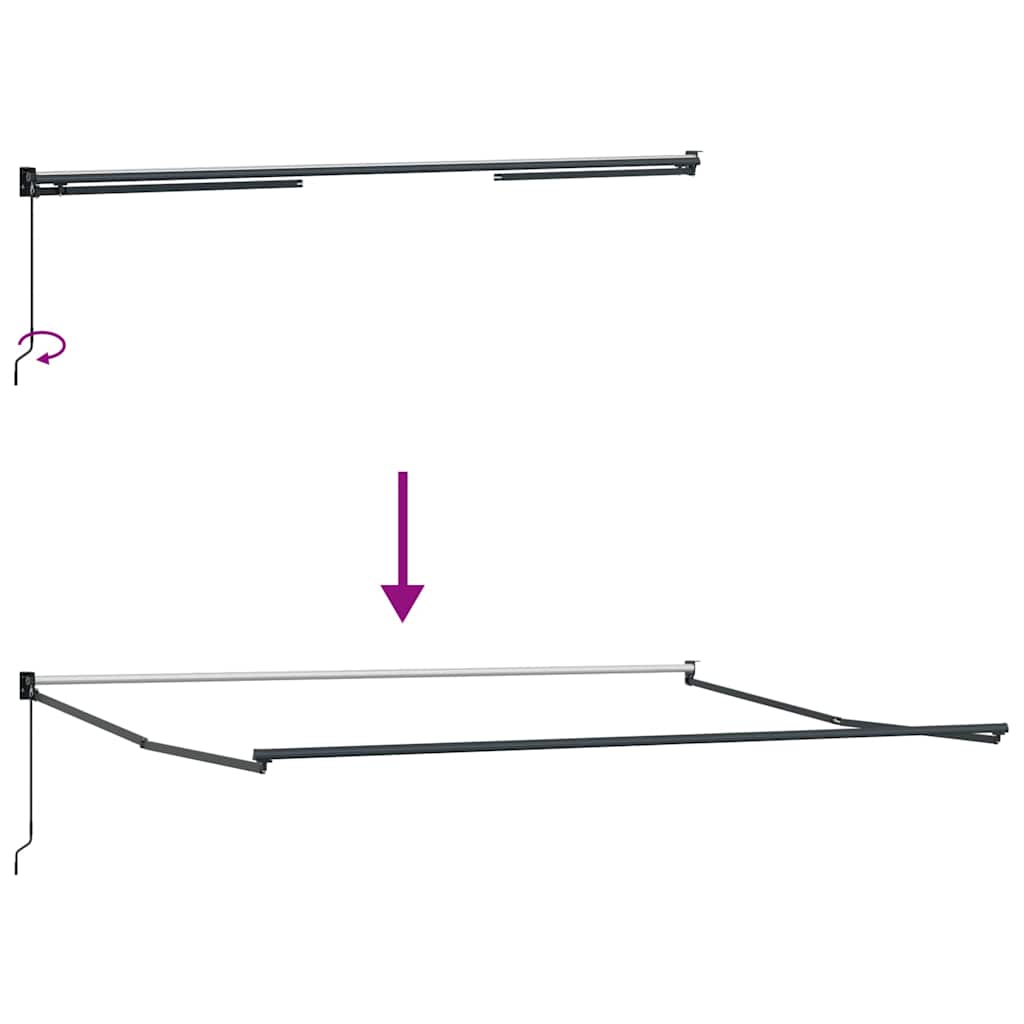 Copertină retractabilă manual, maro, 500x300 cm GartenMobel Dekor