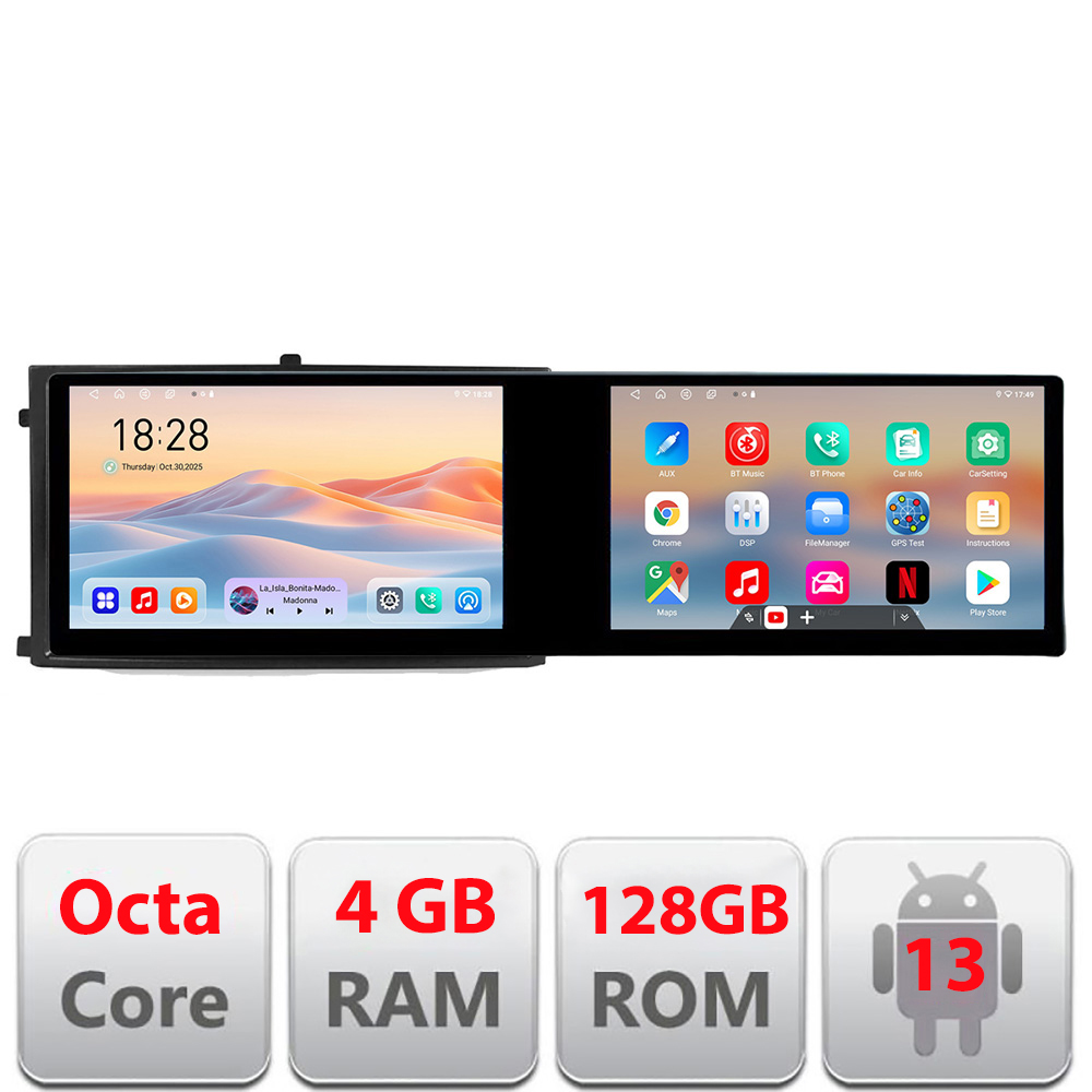 Navigatie Ssangyong Rexton 2019- Edotec 2 ecrane 8 core 4+128 21.6 inch Incell android Wifi 5Ghz gps internet Kit-REXTON