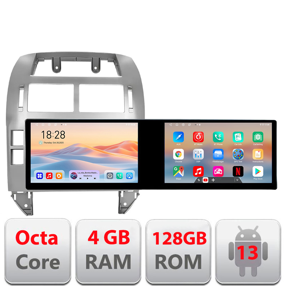 Navigatie Android VW Polo 2004-2011, 21.6 inch, 8 Core, 4GB RAM, 128GB