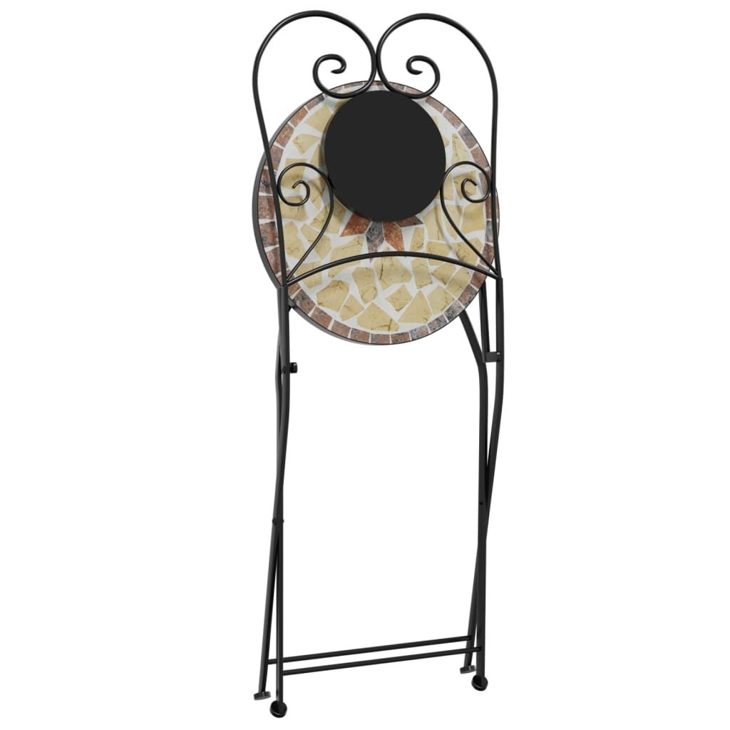 Set de bistro cu mozaic, cărămiziu și alb, fier și ceramică GartenMobel Dekor