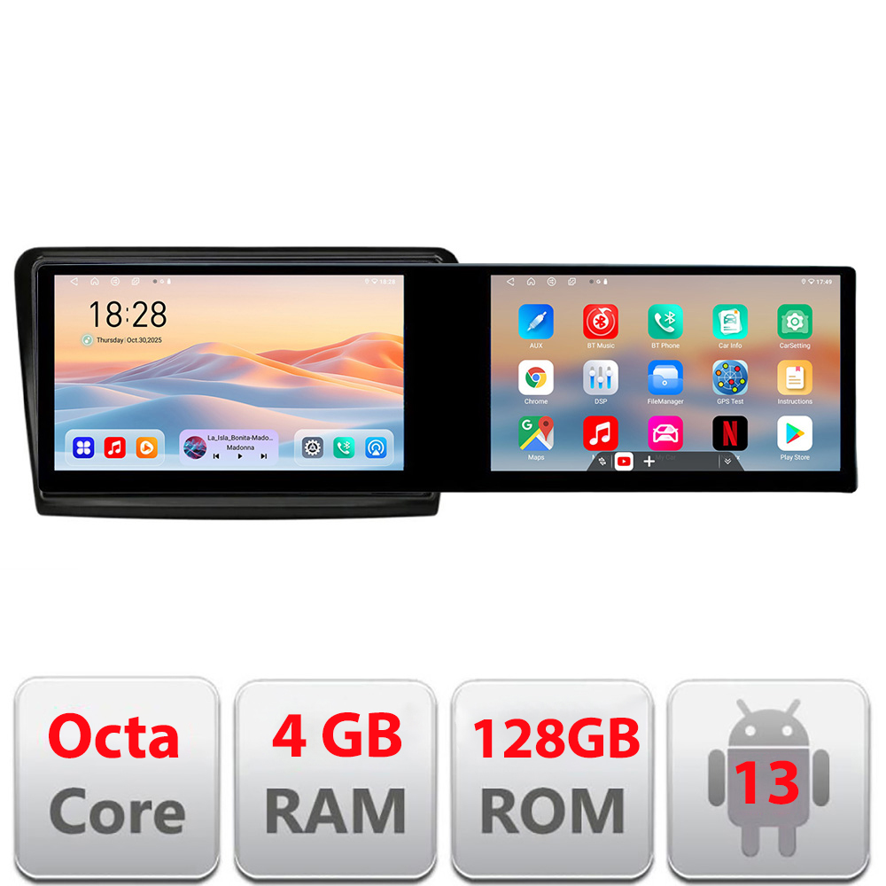 Navigatie Skoda Superb 2 Kit-Superb2 Edotec 2 ecrane 8 core 4+128 21.6 inch Incell android Wifi 5Ghz gps internet Cor