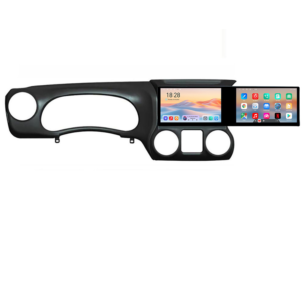 Navigatie JEEP WRANGLER 2011-2016 Manual Kit-wr Edotec 2 ecrane 8 core 4+128 21.6 inch Incell android Wifi 5Ghz gps internet