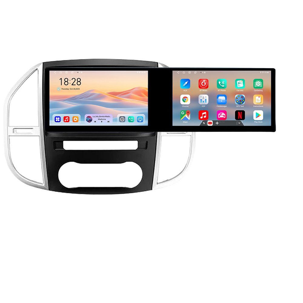 Navigație Android Mercedes Vito W447 2016+ cu 2 ecrane 21.6 inch 4GB+128GB