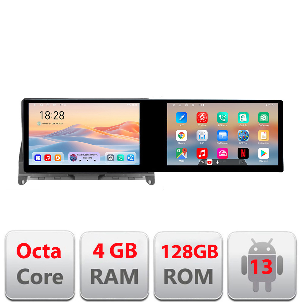 Navigatie Mercedes W204 2008-2012 Kit-W204 Edotec 2 ecrane 8 core 4+128 21.6 inch Incell android Wifi 5Ghz gps internet