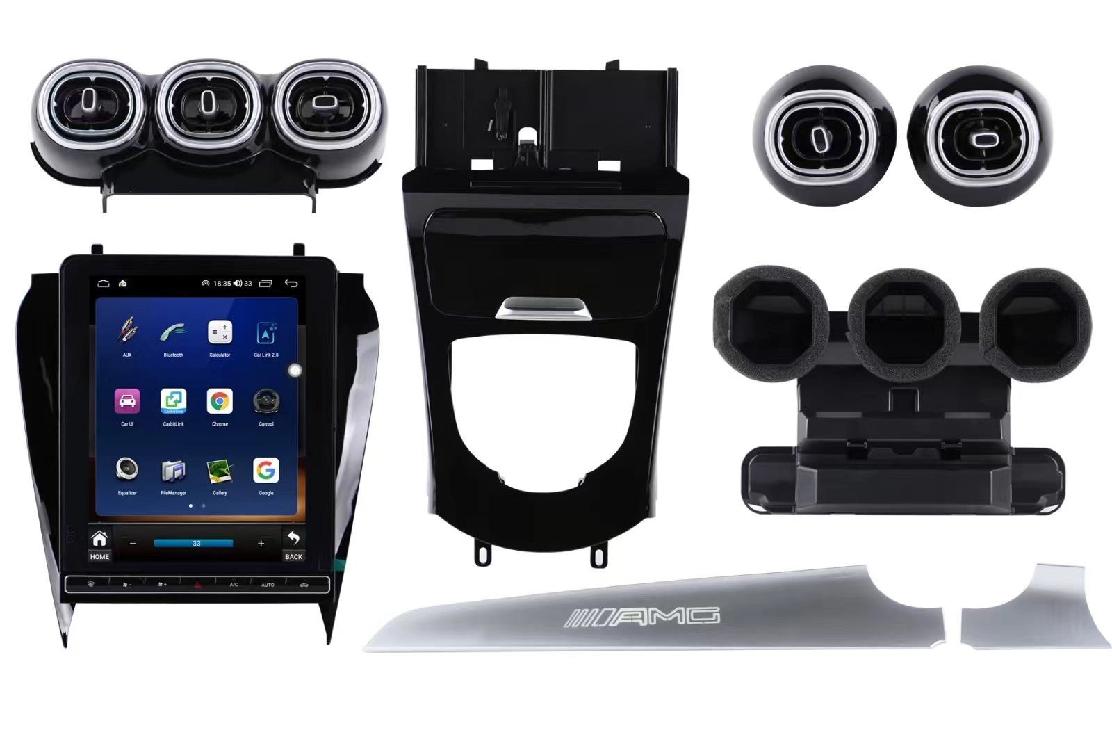 Navigație dedicata Mercedes Benz Clasa C GLC 2015-2021 cu Android GPS Bluetooth CarPlay Android Auto 8 GB RAM 128 GB Stocare ecran IPS