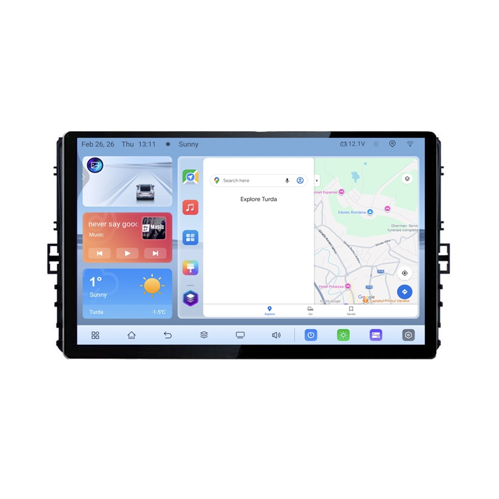 Navigație VW 2DIN QLED Octa Core 4GB+64GB 4G LTE DSP CarPlay Android Auto