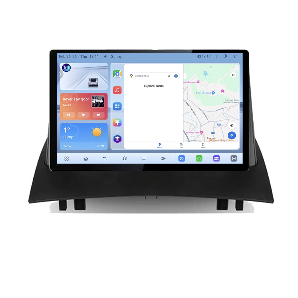 Navigație dedicată Renault Megane 2, ecran 13 inch, Android 4G, 4GB+64GB