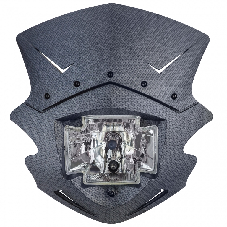 Masca universală pentru faruri de motocicletă Gothic incl. far în aspect de carbon Performance AutoTuning