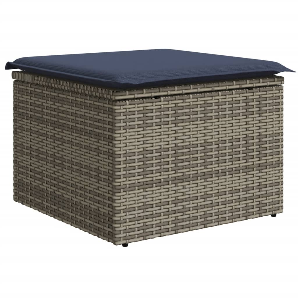 Set mobilier de grădină cu perne, 10 piese, gri, poliratan GartenMobel Dekor